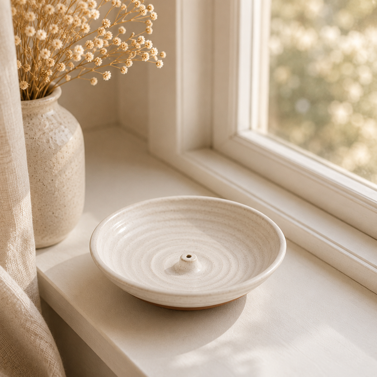 Off White Incense Burner