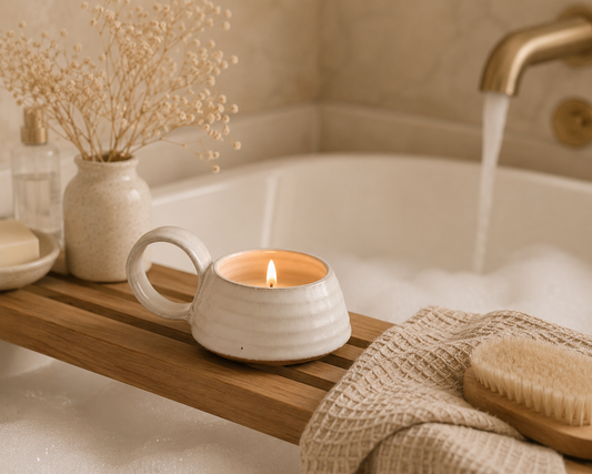 Off White Tea Lite Candle