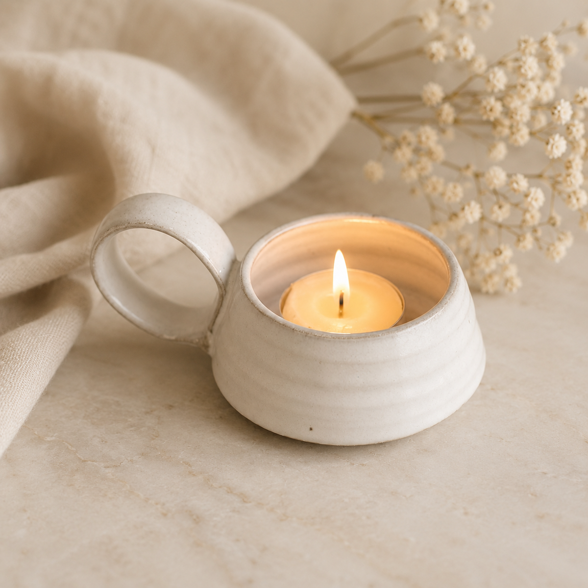 White Tea Lite Candle